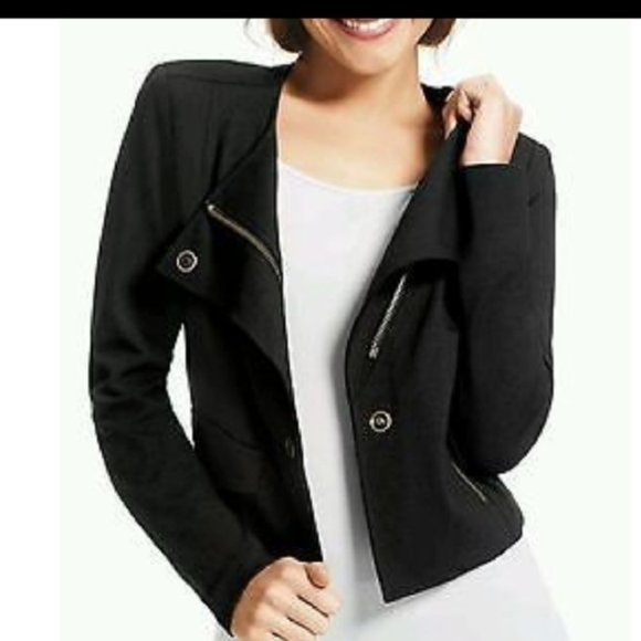 CAbi Jackets & Blazers - CAbi Style 615 Moto Jacket Black Ponte Knit Size XS